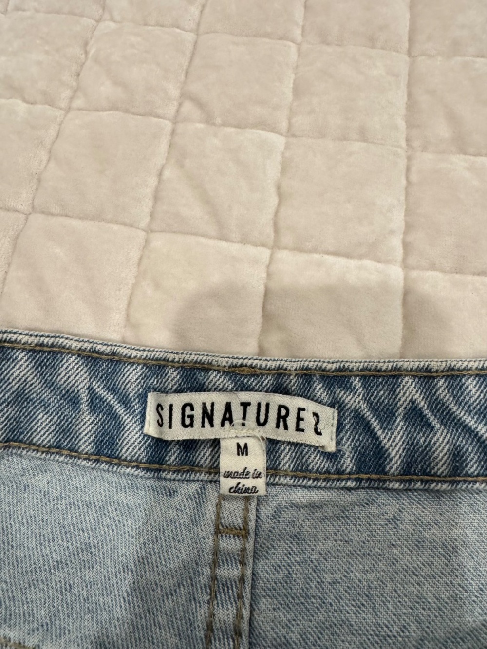 Signature8 Cotton Distressed Denim Ultra High Waisted Shorts - Picture 3 of 3